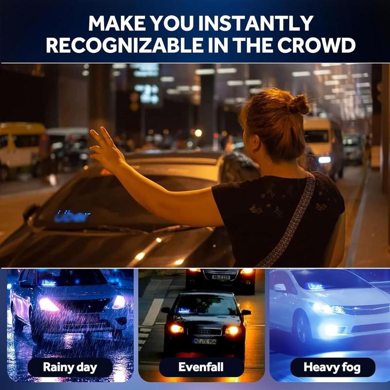 Dual-Color USB Taxi Sign | Uber & Lyft LED Light for Rideshare Drivers