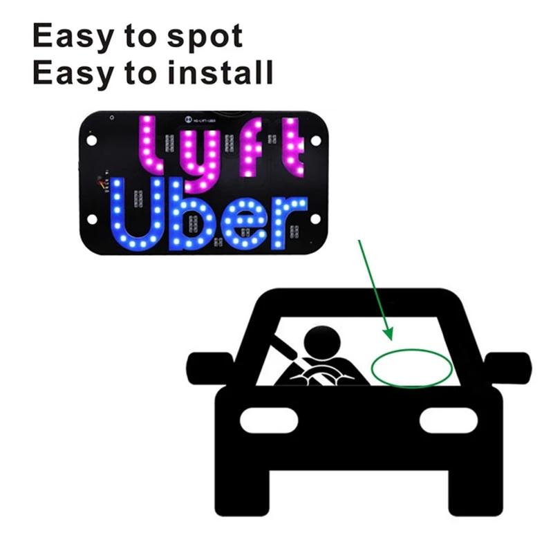 Dual-Color USB Taxi Sign | Uber & Lyft LED Light for Rideshare Drivers