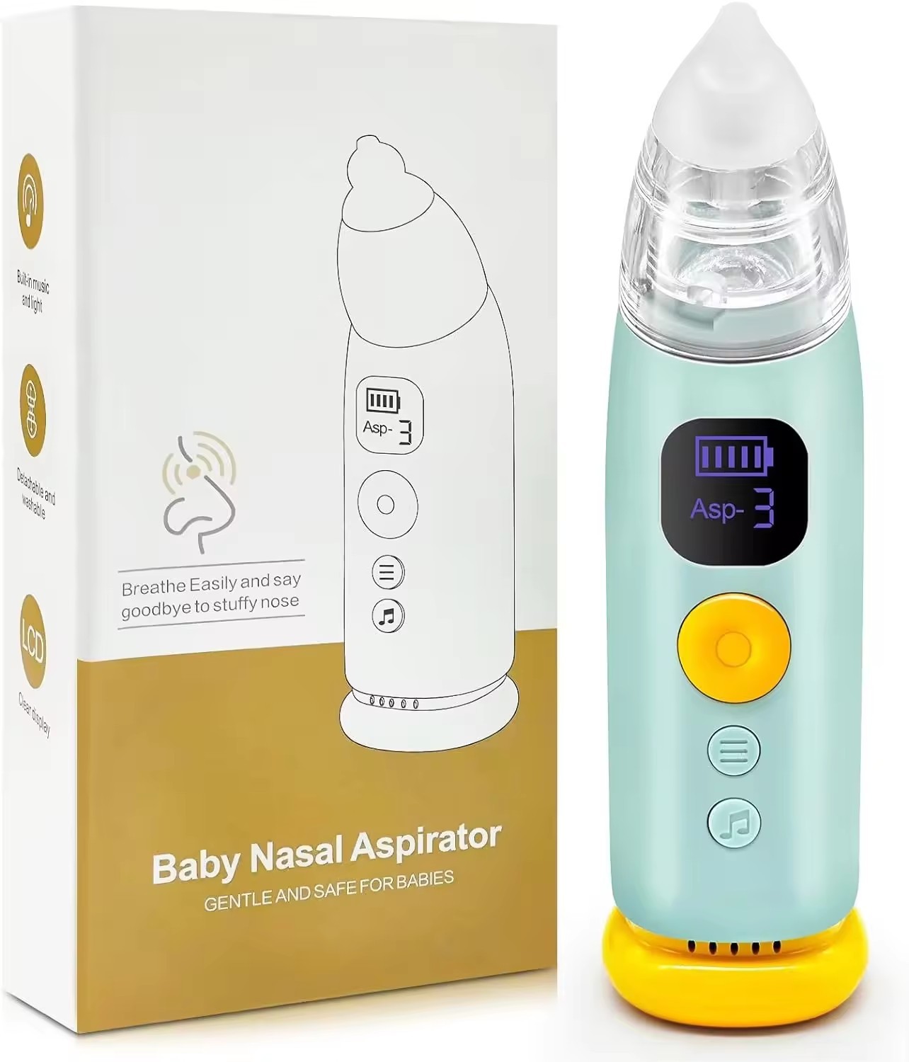 Baby Electric Nasal Aspirator | Quiet Adjustable Suction Nose Cleaner for Newborns