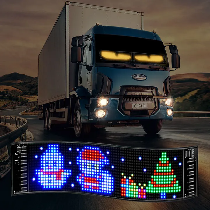 CyberGlow™ Devil Eyes Dynamic LED Matrix Sign - App & Remote Control Flexible Car Window Pixel Screen (Dual & Single Strip Kit)