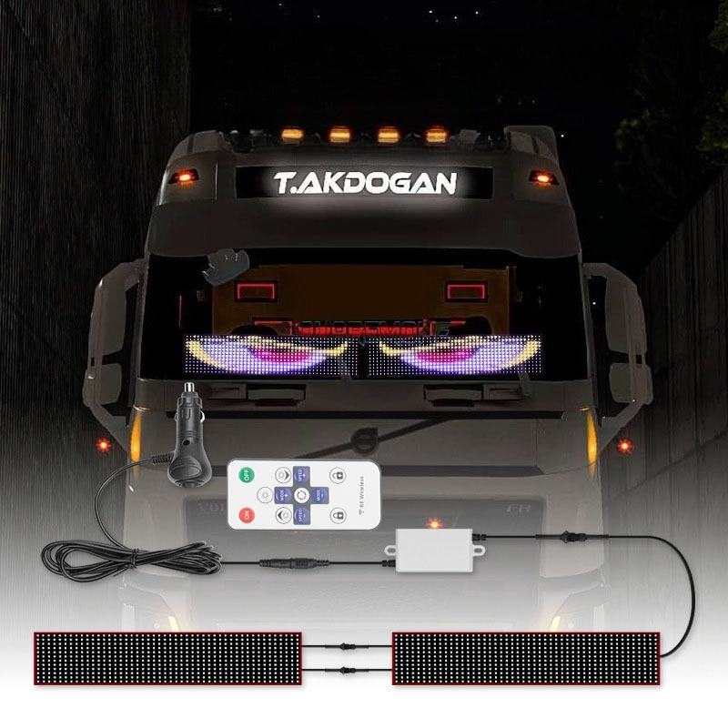 CyberGlow™ Devil Eyes Dynamic LED Matrix Sign - App & Remote Control Flexible Car Window Pixel Screen (Dual & Single Strip Kit)