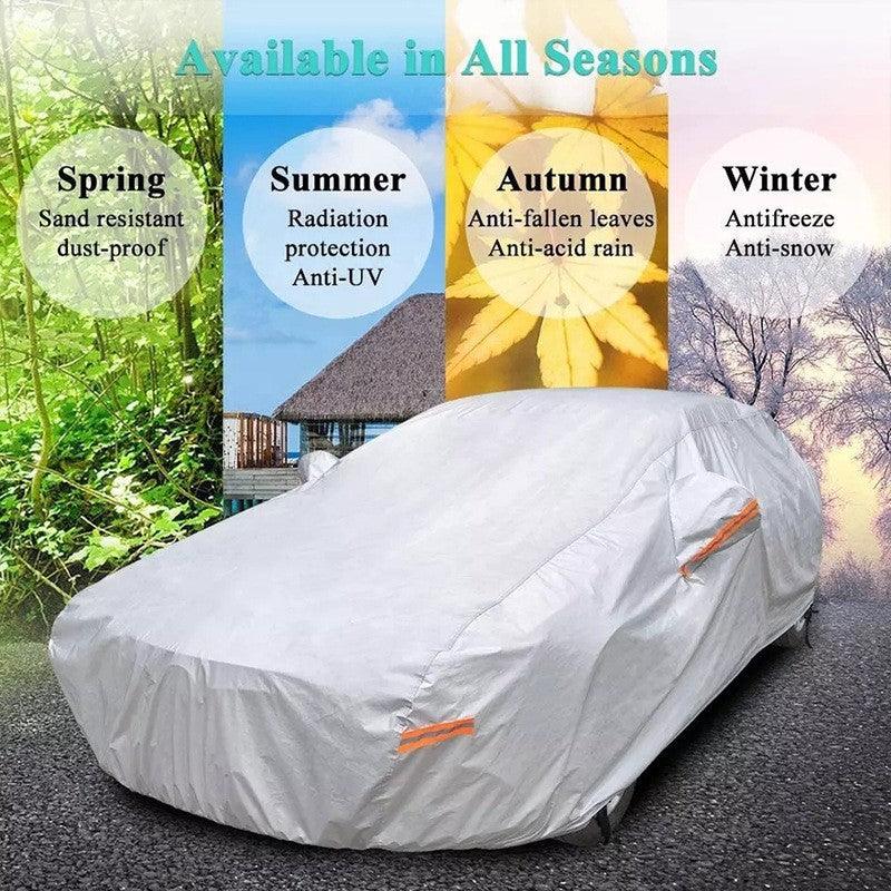 Best All-weather Car Cover, 6-layer Car Cover, Waterproof Outdoor Car Cover with 100% UV Protection, Suitable for Hatchbacks, Sedans, SUVs-Greetlamp