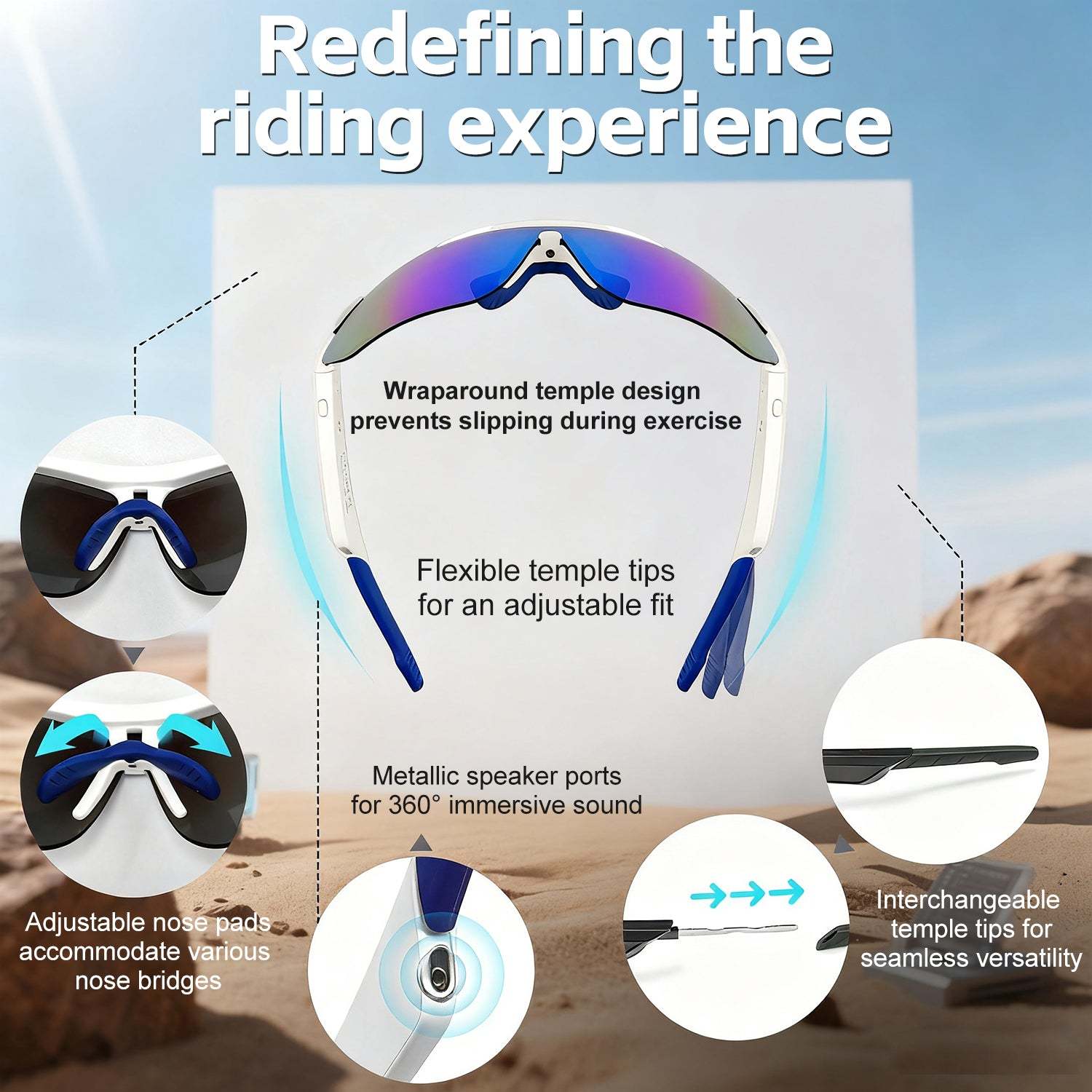 Smart Bluetooth Glasses Outdoor Sports Goggles Cycling Sunglasses-Greetlamp