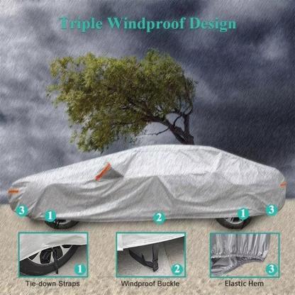 Best All-weather Car Cover, 6-layer Car Cover, Waterproof Outdoor Car Cover with 100% UV Protection, Suitable for Hatchbacks, Sedans, SUVs-Greetlamp