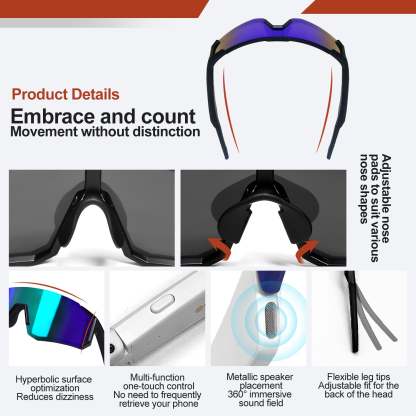 Outdoor Sports Cycling Bluetooth Smart Sunglasses with AI Technology-Greetlamp