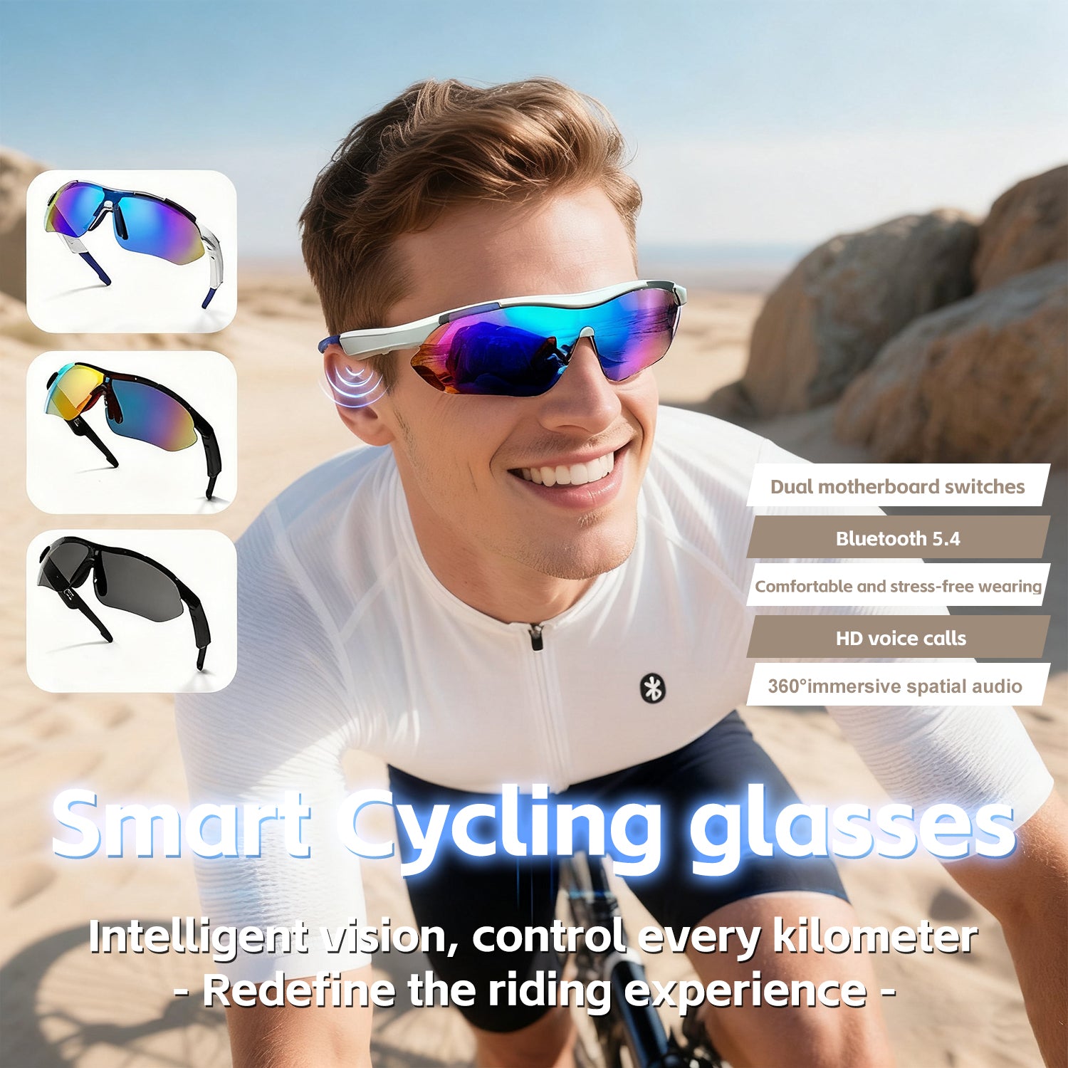Smart Bluetooth Glasses Outdoor Sports Goggles Cycling Sunglasses-Greetlamp