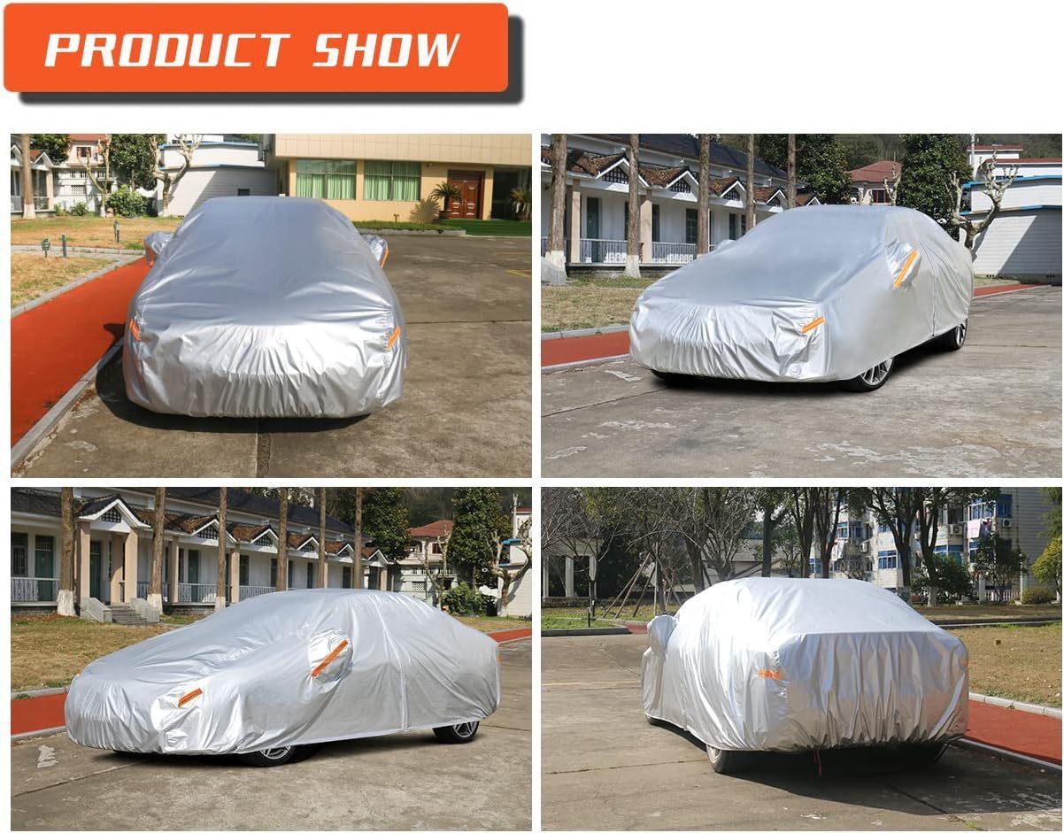 Best All-weather Car Cover, 6-layer Car Cover, Waterproof Outdoor Car Cover with 100% UV Protection, Suitable for Hatchbacks, Sedans, SUVs-Greetlamp
