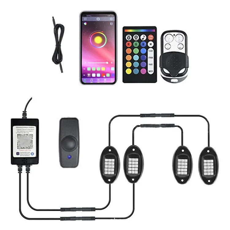 RGB Chassis Light APP Control Ambient Light LED Car Neon Light-Greetlamp