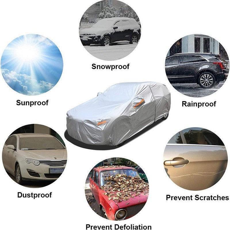 Best All-weather Car Cover, 6-layer Car Cover, Waterproof Outdoor Car Cover with 100% UV Protection, Suitable for Hatchbacks, Sedans, SUVs-Greetlamp
