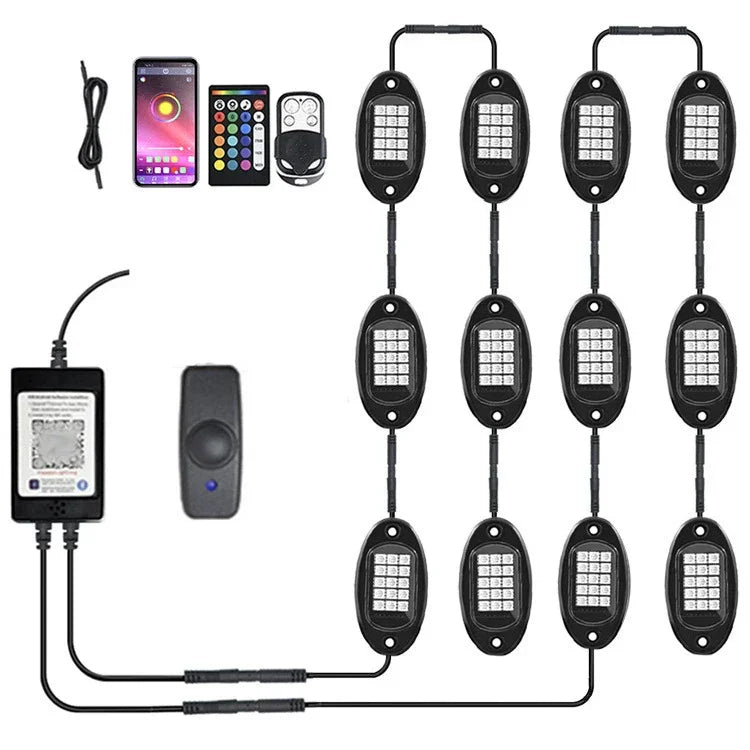 RGB Chassis Light APP Control Ambient Light LED Car Neon Light-Greetlamp