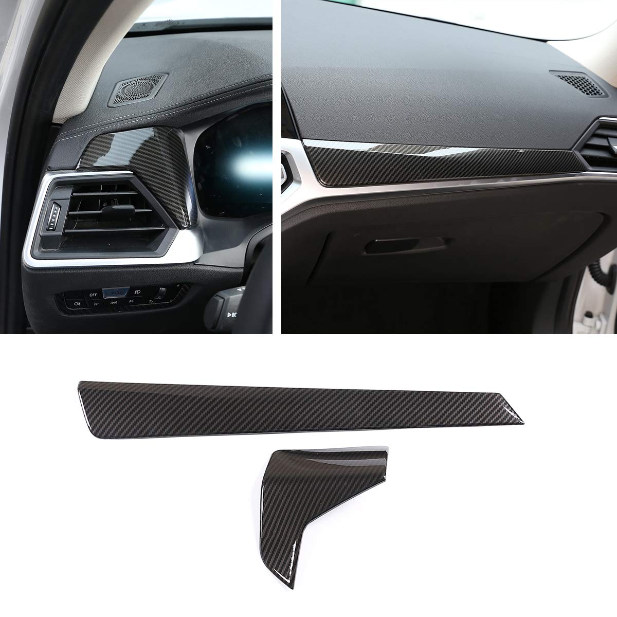 Real 3D Dry Carbon Fiber Dashboard Trim Cover - Compatible with BMW 3 Series (G20) | Left-Hand Drive Only