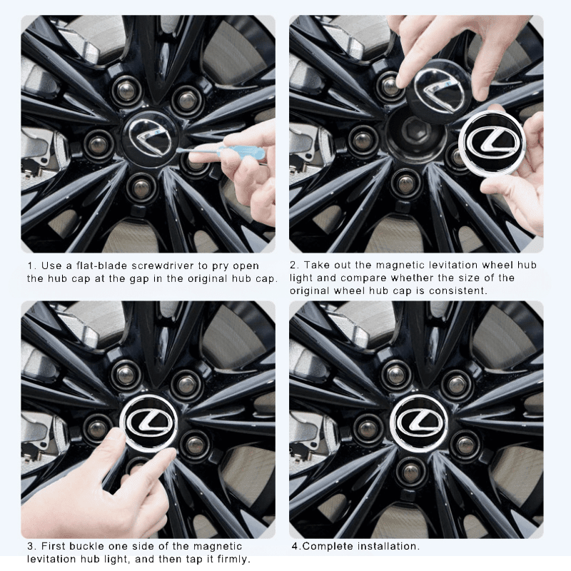 Suitable For Lexus Magnetic Suspension Hub Caps & LED Suspension Luminous Wheel Hub Lights-Greetlamp