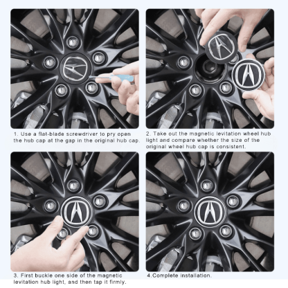 Suitable For Acura Magnetic Suspension Hub Caps & LED Suspension Luminous Wheel Hub Lights-Greetlamp