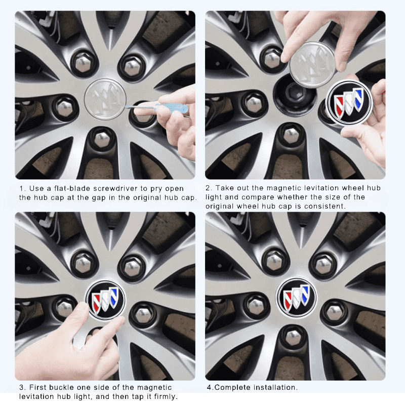 Suitable For Buick Magnetic Suspension Hub Caps & LED Suspension Luminous Wheel Hub Lights-Greetlamp