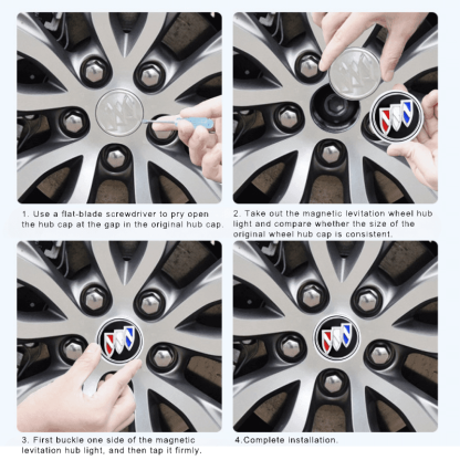 Suitable For Buick Magnetic Suspension Hub Caps & LED Suspension Luminous Wheel Hub Lights-Greetlamp