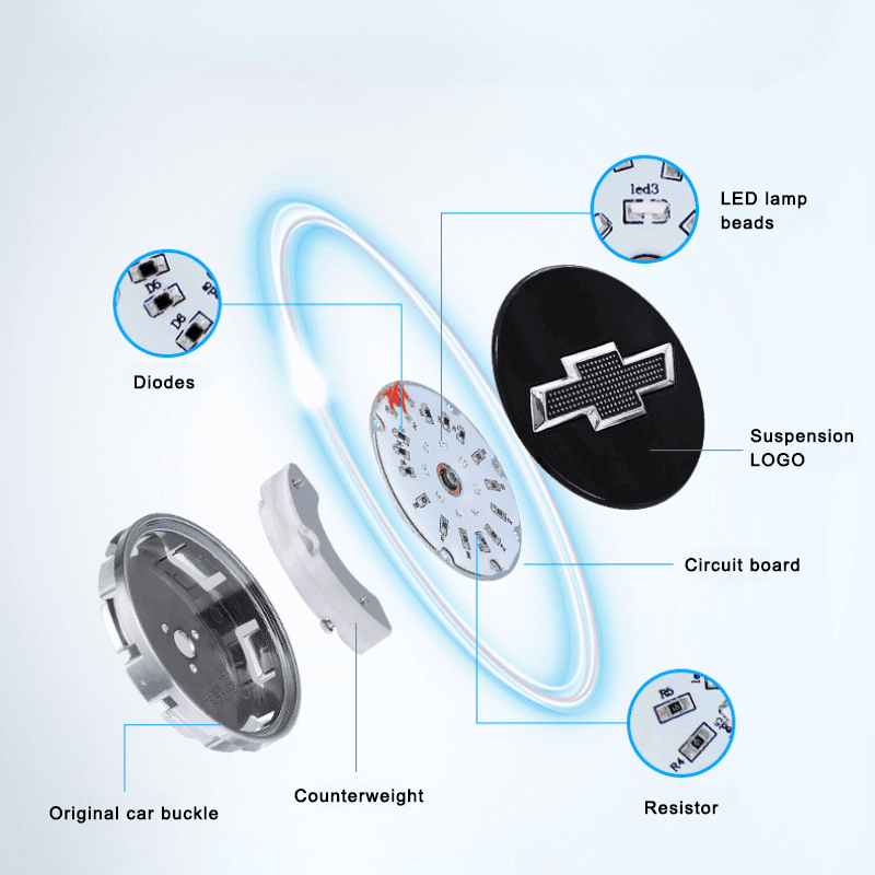Suitable For Chevrolet Magnetic Suspension Hub Caps & LED Suspension Luminous Wheel Hub Lights-Greetlamp