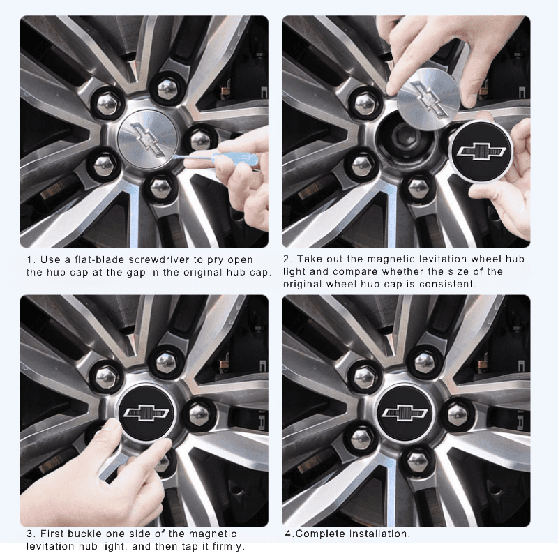 Suitable For Chevrolet Magnetic Suspension Hub Caps & LED Suspension Luminous Wheel Hub Lights-Greetlamp