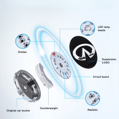 Suitable For Infiniti Magnetic Suspension Hub Caps & LED Suspension Luminous Wheel Hub Lights-Greetlamp