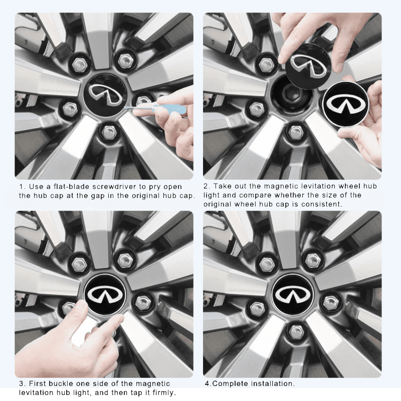 Suitable For Infiniti Magnetic Suspension Hub Caps & LED Suspension Luminous Wheel Hub Lights-Greetlamp