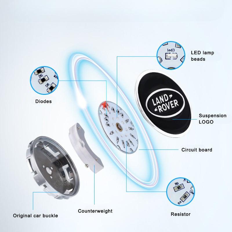 Suitable For Land Rover Magnetic Suspension Hub Caps & LED Suspension Luminous Wheel Hub Lights-Greetlamp