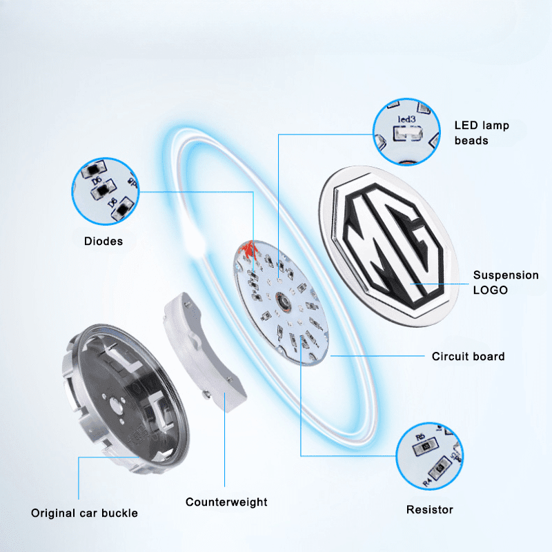 Suitable For MG Magnetic Suspension Hub Caps & LED Suspension Luminous Wheel Hub Lights-Greetlamp