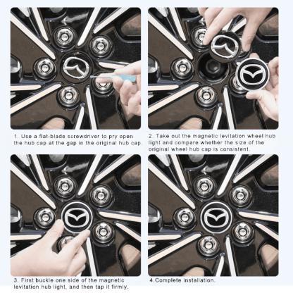Suitable For Mazda Magnetic Suspension Hub Caps & LED Suspension Luminous Wheel Hub Lights-Greetlamp