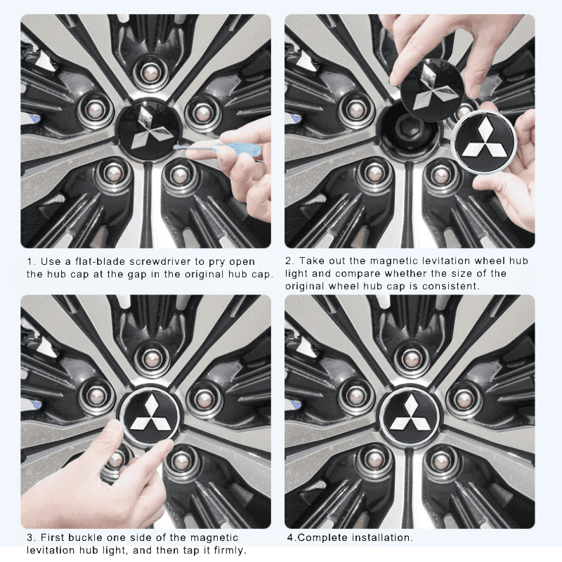 Suitable For Mitsubishi Magnetic Suspension Hub Caps & LED Suspension Luminous Wheel Hub Lights-Greetlamp
