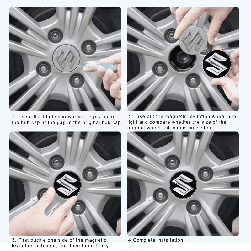 Suitable For Suzuki Magnetic Suspension Hub Caps & LED Suspension Luminous Wheel Hub Lights-Greetlamp