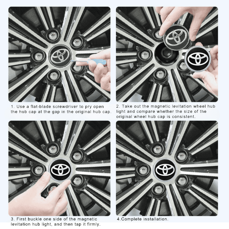 Suitable For Toyota & Crown Magnetic Suspension Hub Caps & LED Suspension Luminous Wheel Hub Lights-Greetlamp