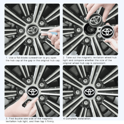 Suitable For Toyota & Crown Magnetic Suspension Hub Caps & LED Suspension Luminous Wheel Hub Lights-Greetlamp