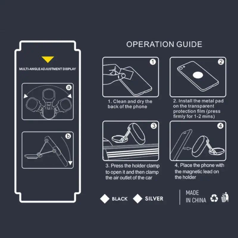 Super Magnetic Car Folding Mobile Phone Bracket 360 Rotating Navigation Bracket - Greetlamp