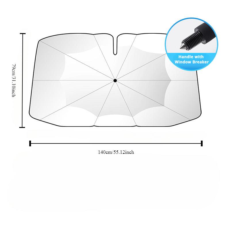New 360° Bendable Handle Car Parasol Car Front Windshield Sun Protection Heat Shield Universal Car Parasol-Greetlamp