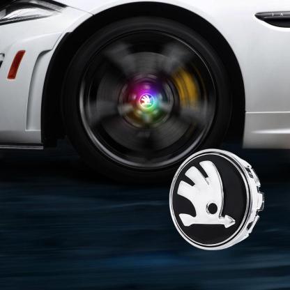 Suitable For Škoda Magnetic Suspension Hub Caps & LED Suspension Luminous Wheel Hub Lights-Greetlamp