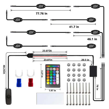RGB Chassis Light APP Control Ambient Light LED Car Neon Light-Greetlamp