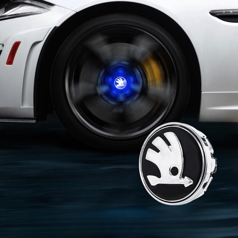 Suitable For Škoda Magnetic Suspension Hub Caps & LED Suspension Luminous Wheel Hub Lights-Greetlamp