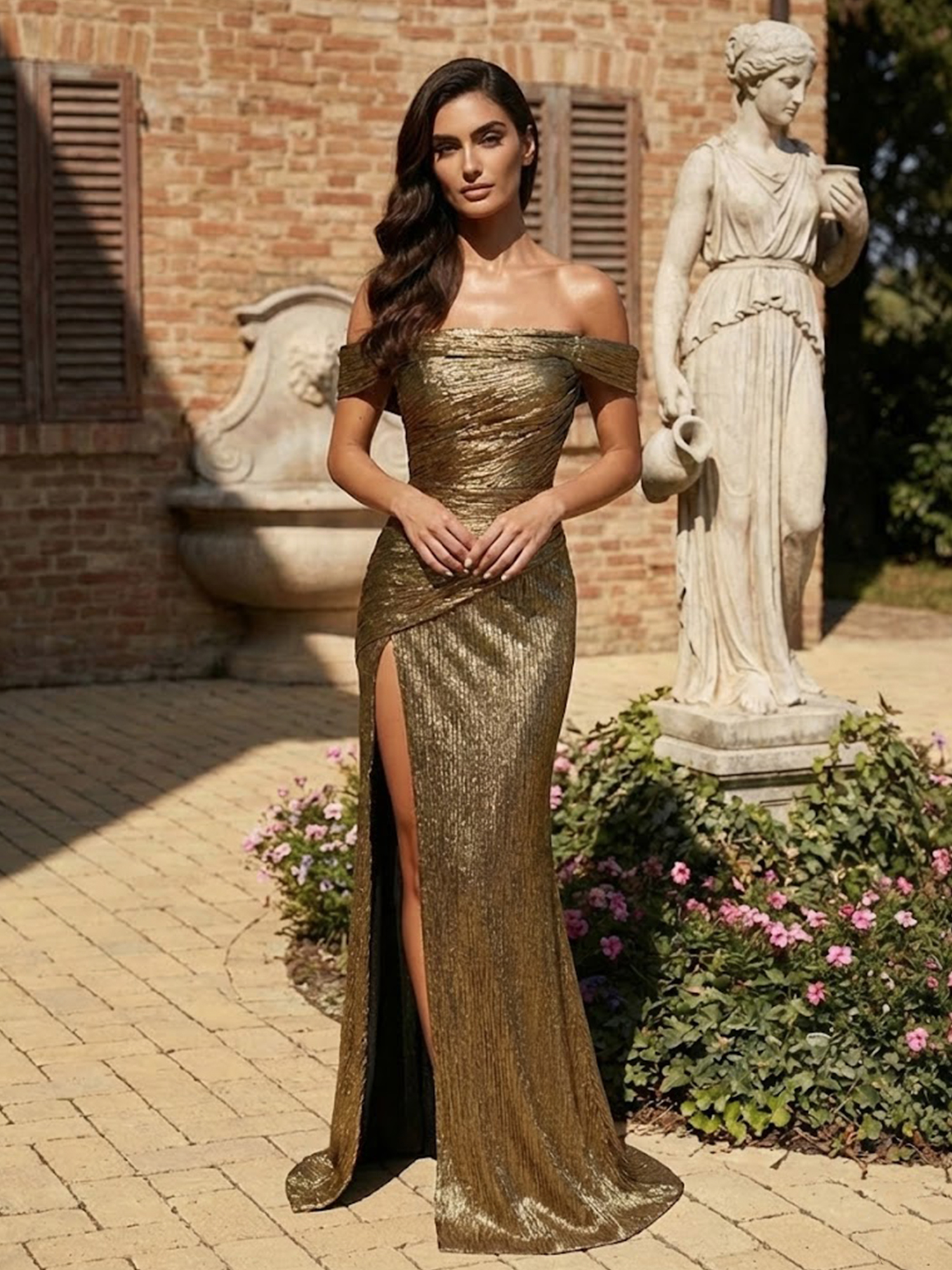 Off the Shoulder Prom Dresses for Women Sparky Sequins Evening Party Dresses 