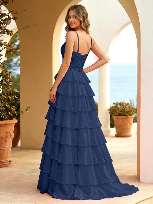 Fuchsia A Line  Applique Bow Prom Gowns with Slit