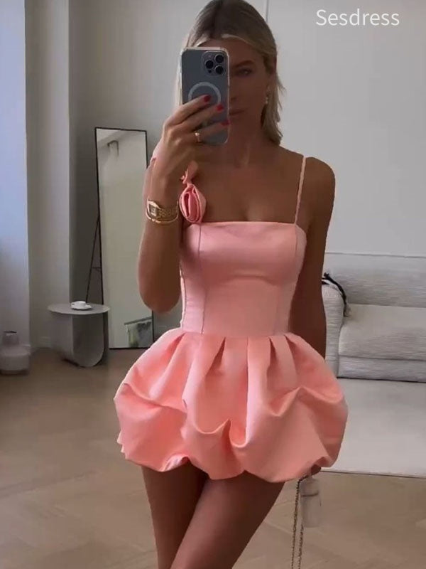 Elegant One Shoulder A-line Short Mini Dress Homecoming Dress