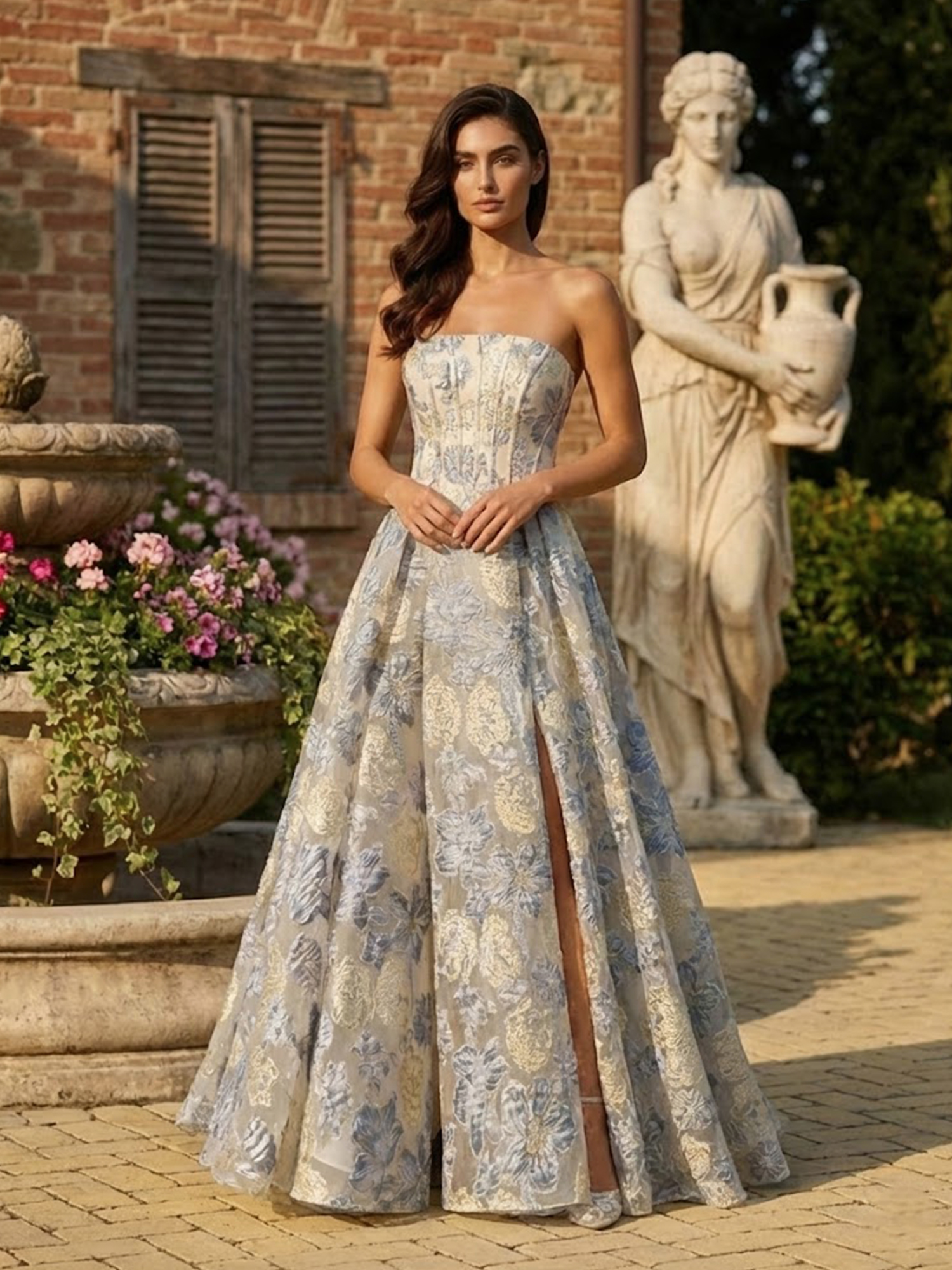 Strapless 3D Embroidered Prom Dresses for Teens A Line Sweet 16 Dress