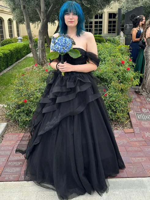 Sage Flowy Off the Shoulder Tulle Princess Prom Dress 