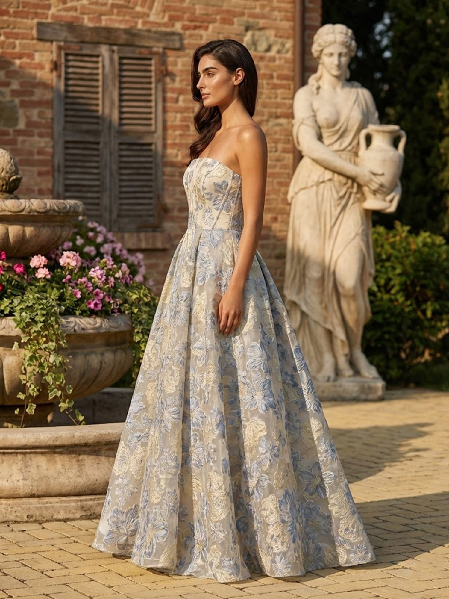 Strapless 3D Embroidered Prom Dresses for Teens A Line Sweet 16 Dress