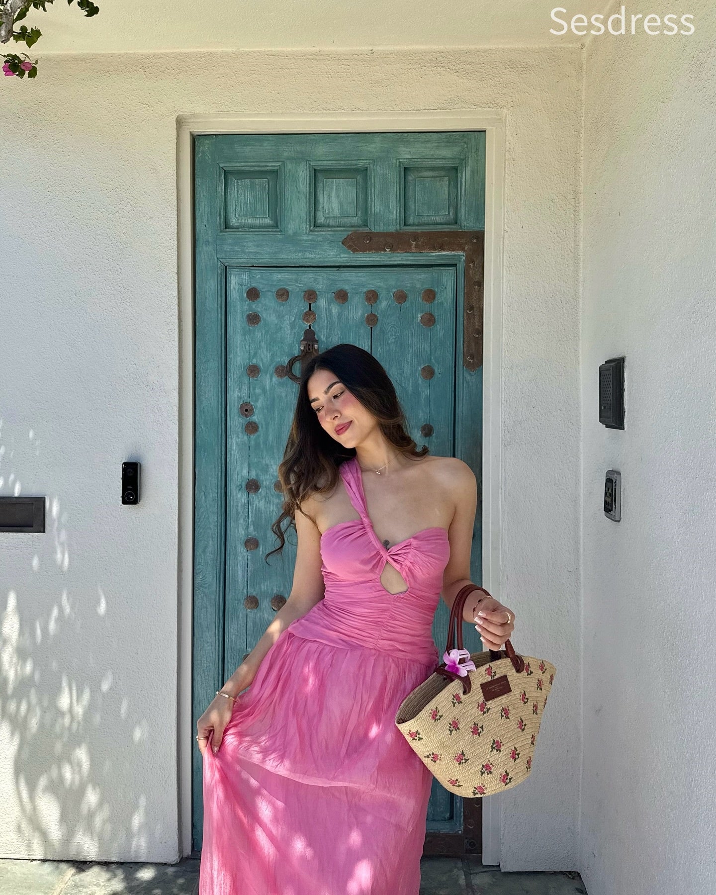 Elegant Sweetheart One Shoulder A-line Long Party Dress,Prom Dress