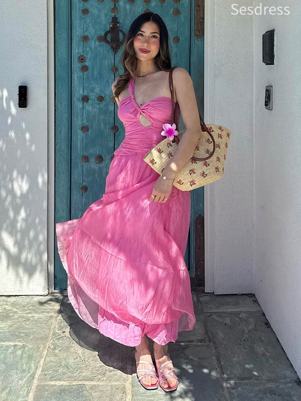 Elegant Sweetheart One Shoulder A-line Long Party Dress,Prom Dress