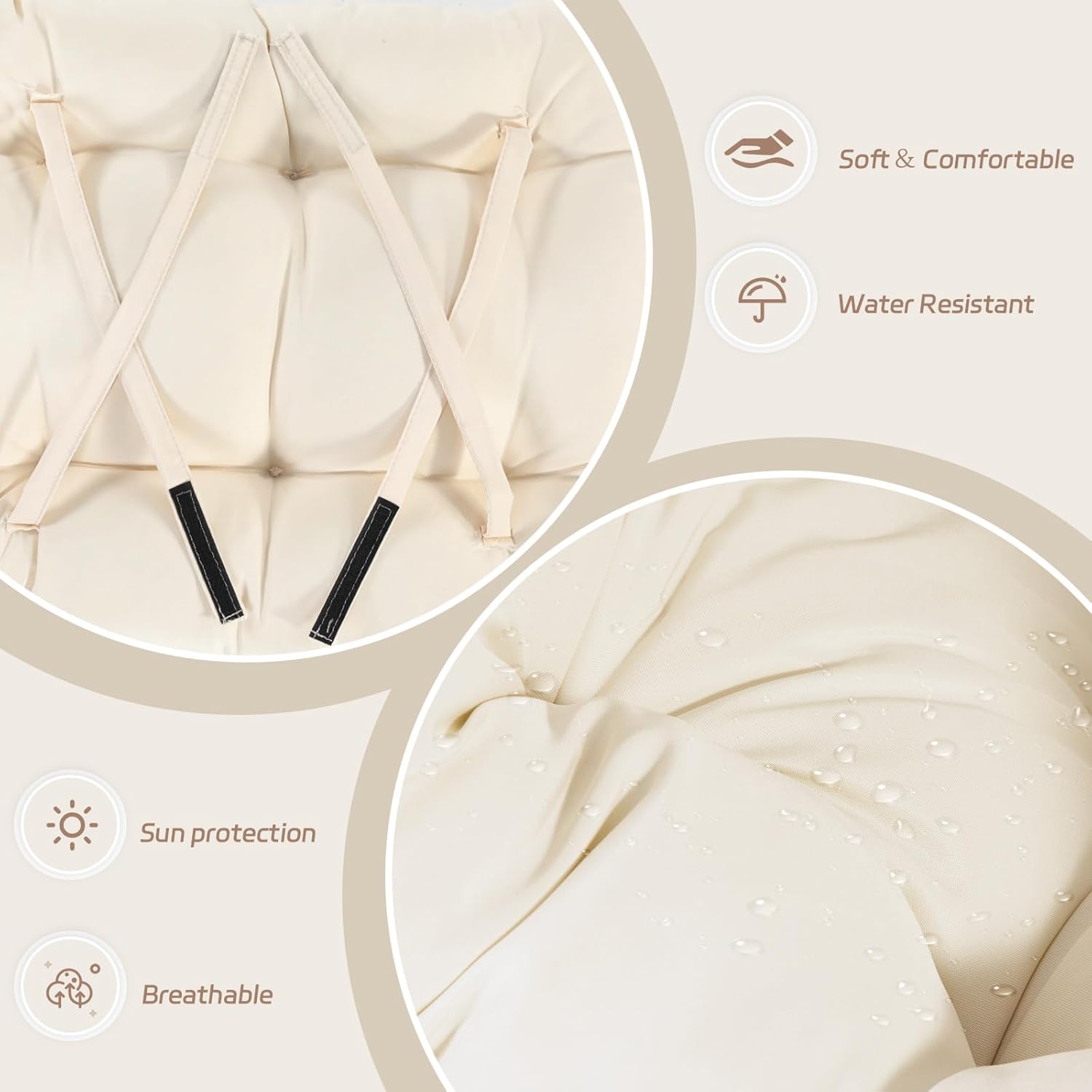 2 Pieces Outdoor Patio Ottomans, Multipurpose All Weather PE Rattan Ottoman Set, Indoor Outdoor Wicker Footrest with Removable Thicken Padded Cushions