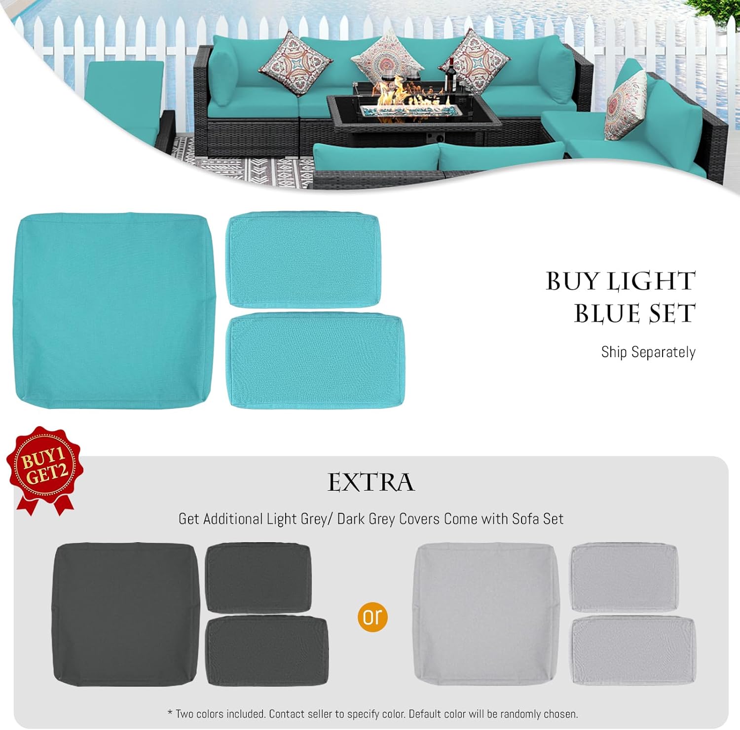 11 Piece Large High Back Outdoor Patio Furniture Sets with Firepit and Loungers, Cozy Extra Deep Wide Seating Sectional Conversation Couch Backyard Sitting Sets