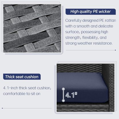 13 Piece High Back Large Outdoor Sectional Sets with Firepit, Extra Wide Deep Seat Patio Sets Modular, All-Weather High Weight Capacity Backyard Sitting Sets