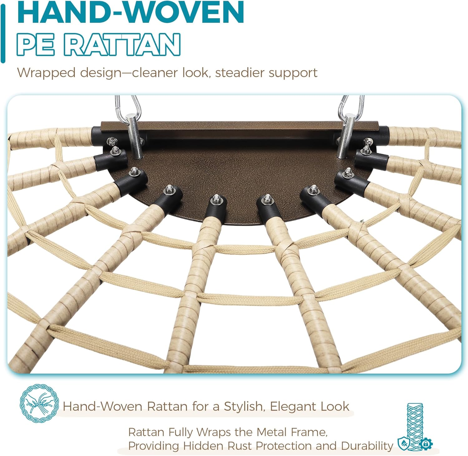 Double Egg Chair with Stand Indoor Outdoor 2 Person Large Wicker Hanging Swing Chair Oversized Twins Patio Loveseat 2 Seat Beige Rattan Light Green Cushions with Cover