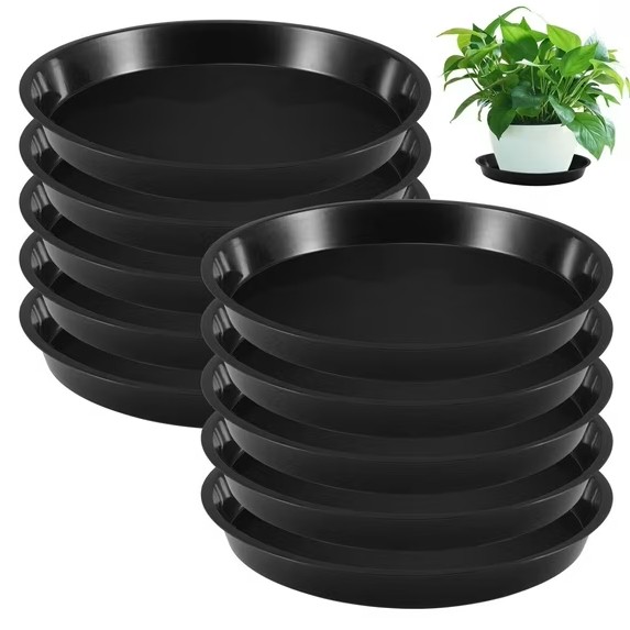 Bocaoying 10 Pack Plant Saucer Tray,12" Durable Thicker Plastic Plant Pot Trays,Flower Plant Pot Saucer,Heavy Duty Plastic Plant Saucers for Indoor Outdoor Garden