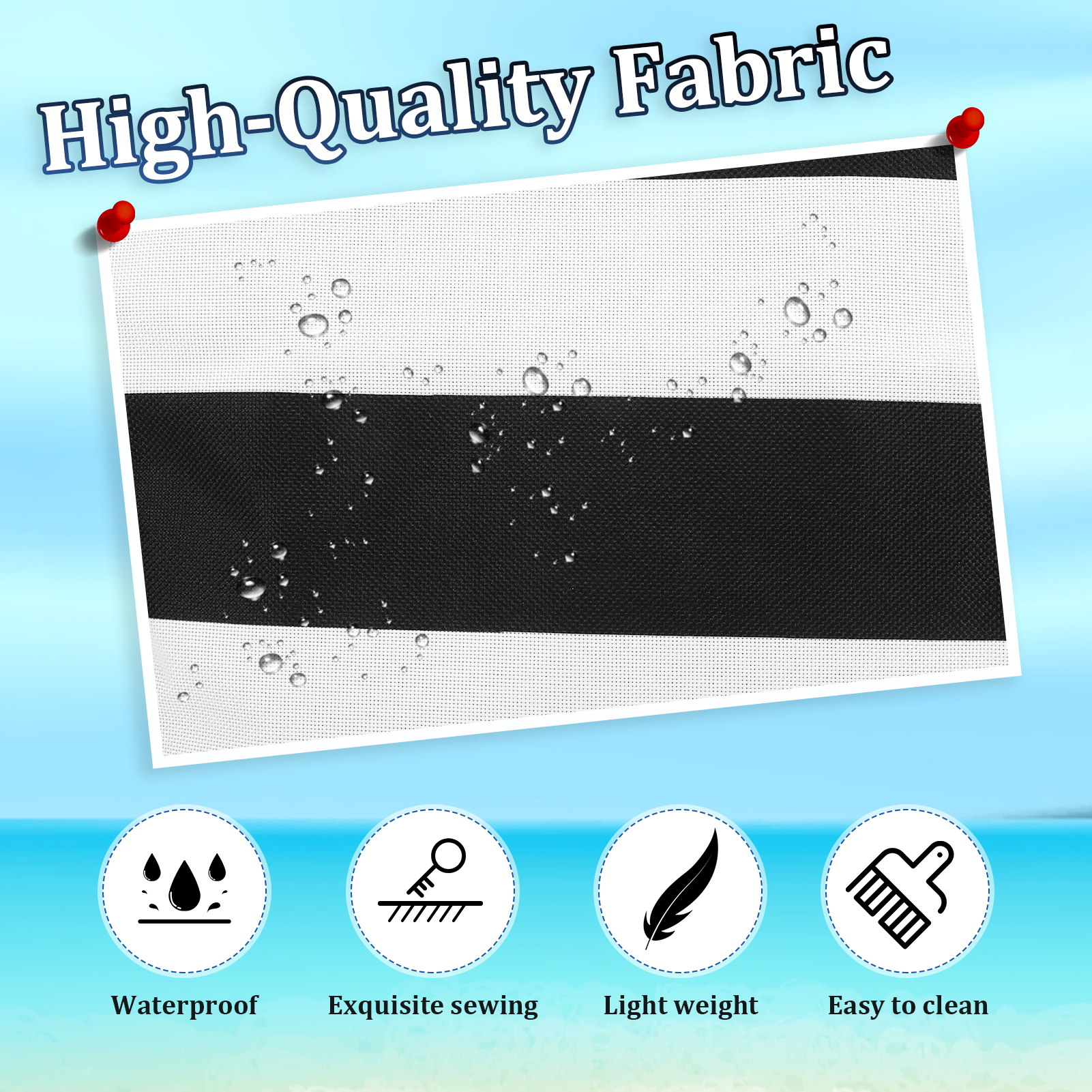 Bocaoying Women's Beach Bag, Waterproof Sandproof Beach Tote Bag, Large Beach Bag Featuring Back Zipper with 2 Mesh Side Pockets for Women's Essentials