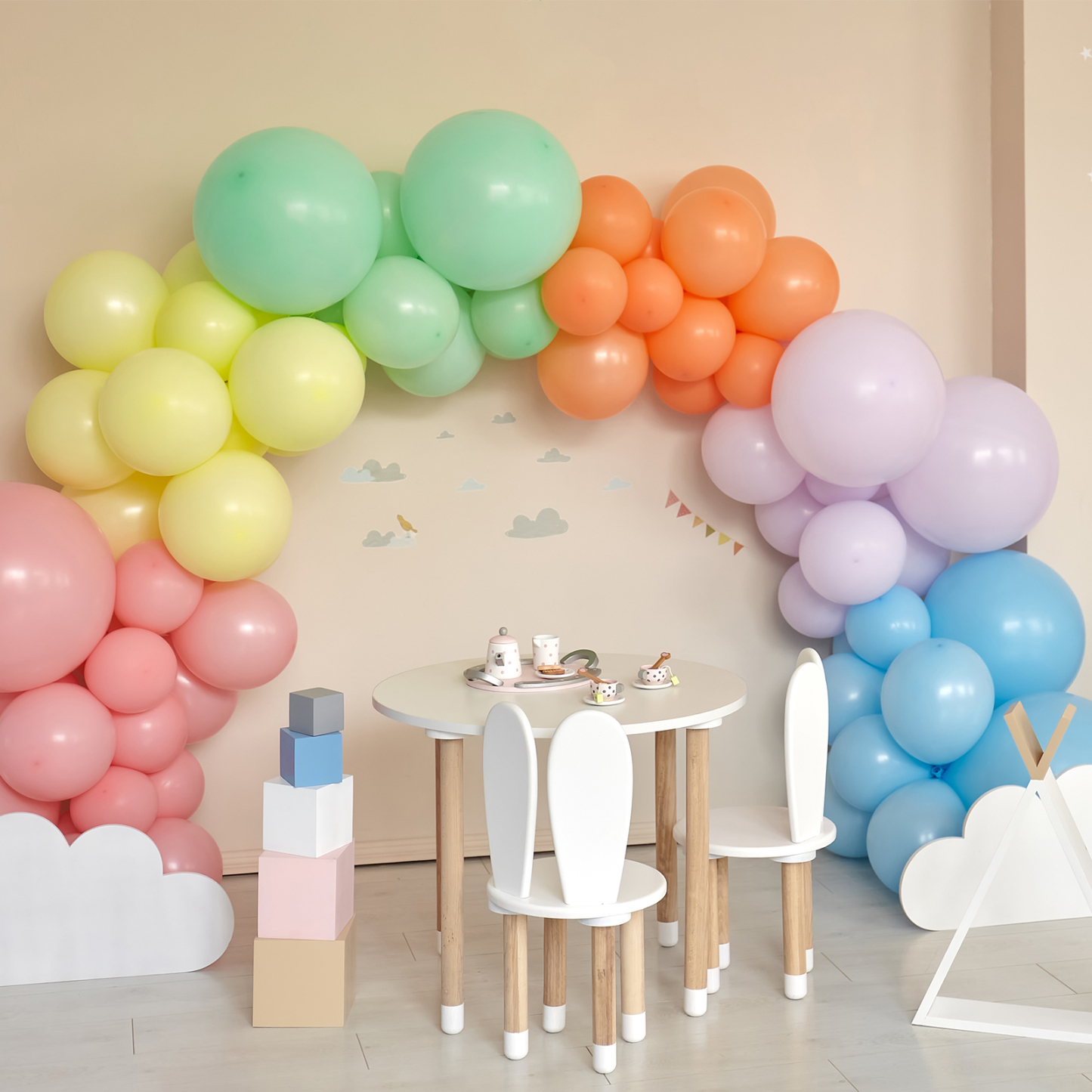 HEQUSigns Adjustable Balloon Arch Party Decoration Kits, Stainless Steel Multicolor Wedding, 9 ft
